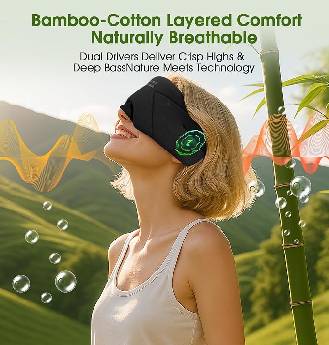 LC-dolida Sleep Mask with Headphones Bluetooth 5.4, Wireless Music Eye Mask - Image 8
