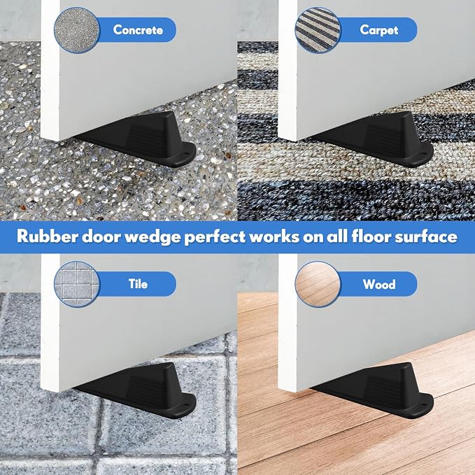 Frienda 2 Pcs Jumbo Door Stoppers Heavy Duty Door Stopper Tall up to 2inch Tall - Image 5