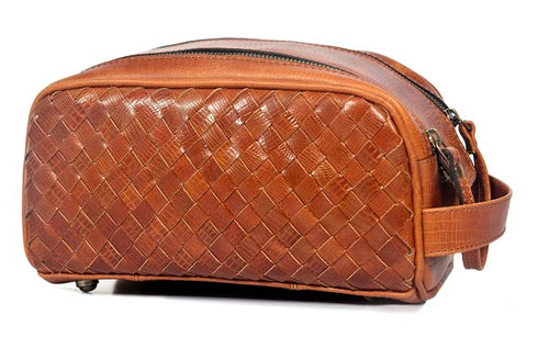 10" Premium Leather Toiletry Travel Pouch by AARONLEATHERGOODS%C2%AE