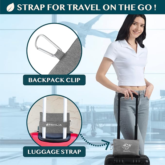 PAVILIA Soft Travel Blanket, Compact Airplane Blanket in Bag, Portable Blanket - Image 3