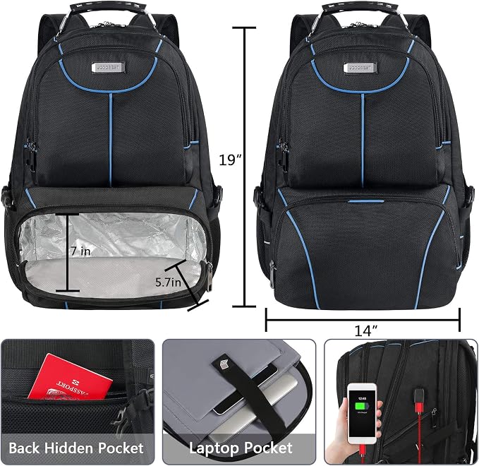 VECKUSON Lunch Bag Backpack, Insulated Cooler Lunch Box Backpack, Extra Large - Image 5