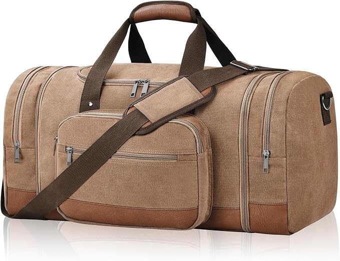 Litvyak Duffle Bag for Travel, Large 60L Canvas Travel Duffel Bags Overnight by Litvyak