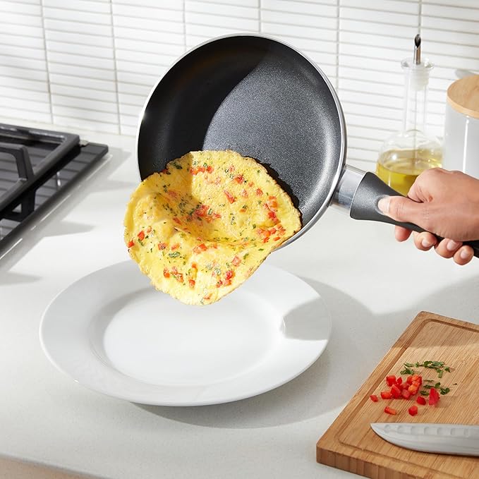 Amazon Basics Non Stick Kitchen Cookware 8-Piece Set, Non-Induction, Includes - Image 6
