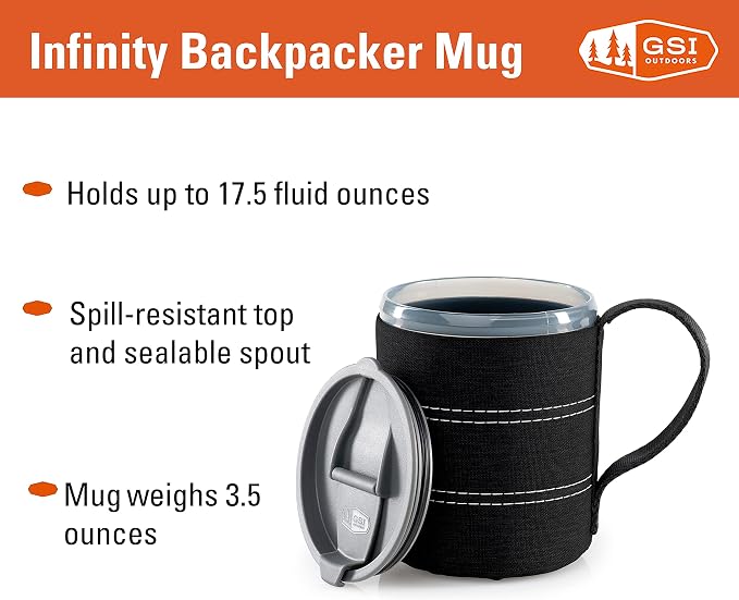 GSI Outdoors Infinity Backpacker Mug I Lightweight, BPA-Free Coffee Cup - Image 2
