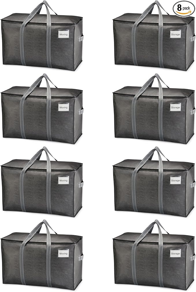 VENO 8 Pack Moving Bags, Heavy Duty, Moving Boxes Alternative, Packing Storage by Veno