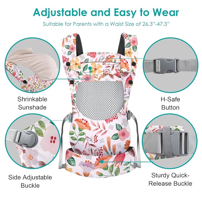 Newborn Baby Front Carrier Backpack, Toddler Baby Body Carrier, 7-66 Lbs - Image 4