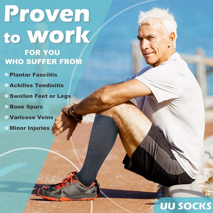 Medical Compression Socks for Women and Men 3 Pairs 20-30 mmHg Knee High - Image 4