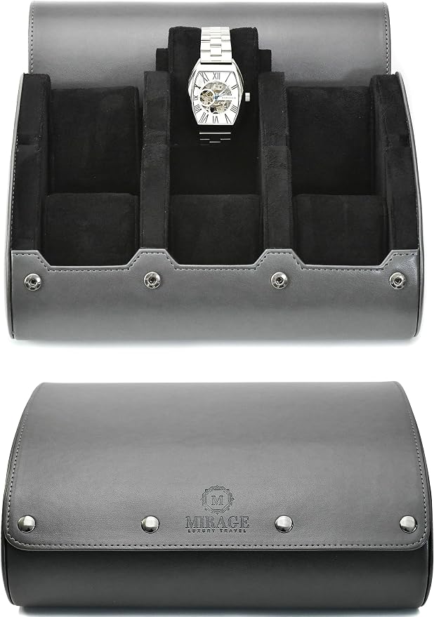 Watch cases for men 6 slot travel case organizer by MirageLuxuryTravel