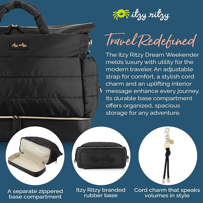 Itzy Ritzy Dream Weekender Travel Bag – Lightweight Overnight Bag - Image 6