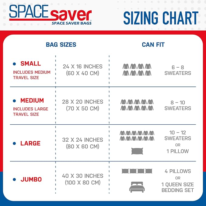 6 Pack Small Vacuum Storage Bags - Image 8