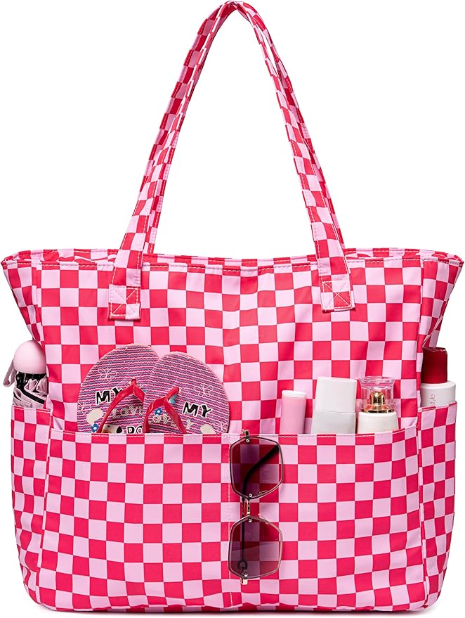 LEDAOU Large Beach Tote Bag Women Waterproof Sandproof Zipper Beach Tote Bag by LEDAOU