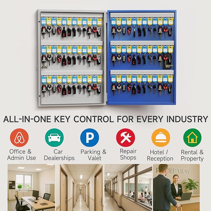 WeHere 72 Key Lock Box Wall Mount, Smart Key Cabinet - Image 6