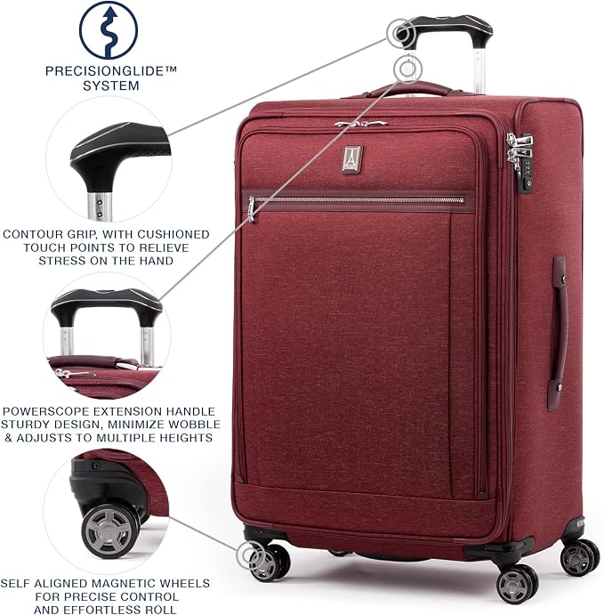 Travelpro Platinum Elite Softside Expandable Checked Luggage, 8 Wheel Spinner - Image 2