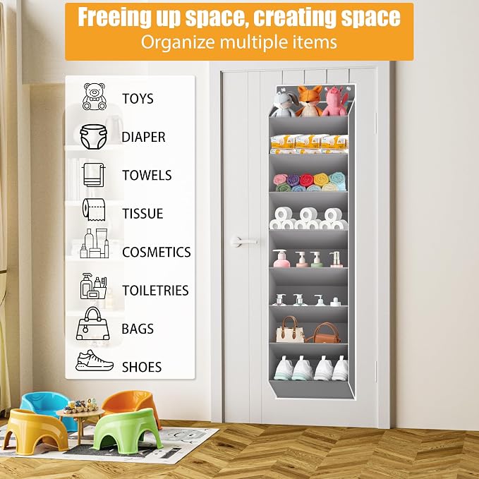 Over The Door Shoe Organizer Storage Fit 16-24 Pairs Hanging Shoe Rack Organiser - Image 5