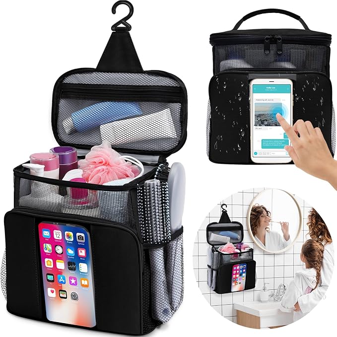 Mesh Shower Caddy, Portable HangingTravel Toiletry Bag Dorm Room Essentials by NOBLIGOAL