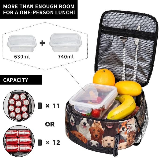 Dog Insulated Lunch Box for Women Men Dog Lunch Bag for Travel, or Fishing - Image 4