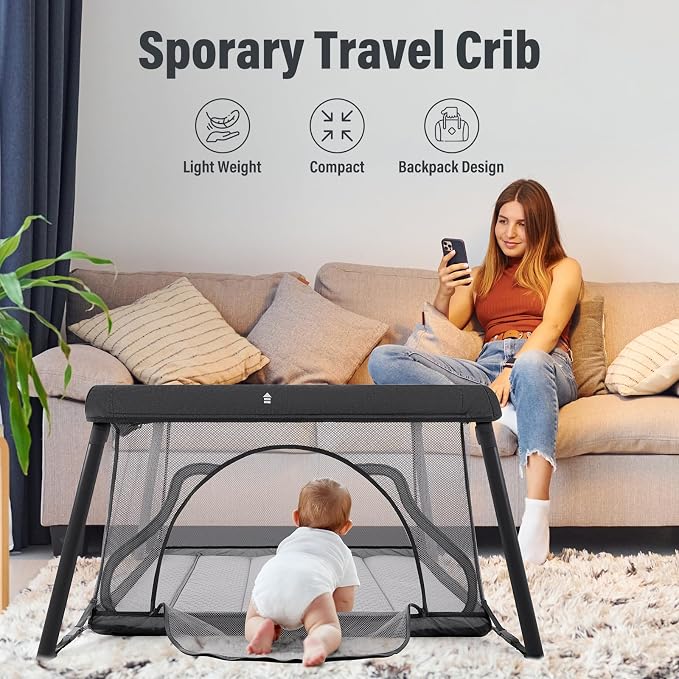 Travel Crib, Portable Crib for Baby, Pack and Play for Babies and Toddler - Image 6