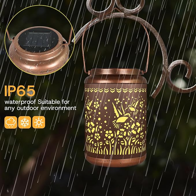 Solar Lanterns 0utdoor Waterproof, Outdoor Waterproof Hummingbird Garden - Image 5