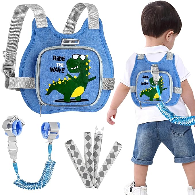 Toddler Harness Leash+ Anti Lost Wrist Link, Accmor Cute Dinosaur Kids Harness by Accmor