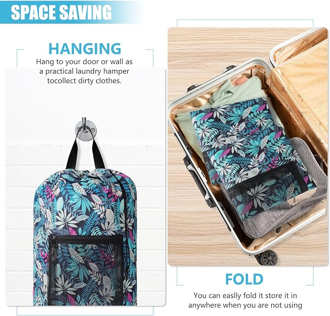 Portable with Adjustable Shoulder Straps Travel Dirty Laundry Bag, with - Image 6
