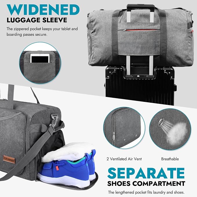 Canway 85L Travel Duffel Bag, Foldable Weekender Bag - Image 7