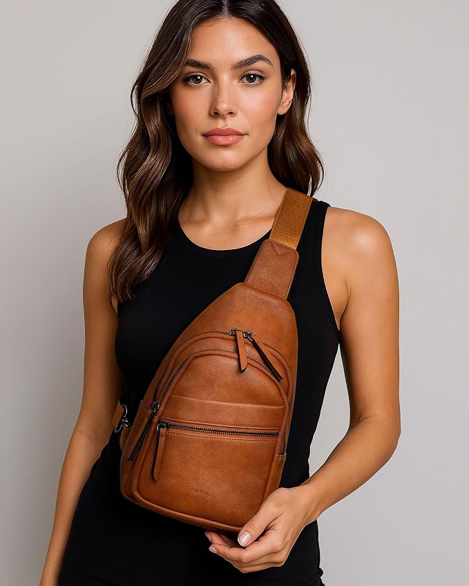 Alldaily Large Sling Bag for Women Crossbody Purse Leather Fashionable Trendy - Image 2