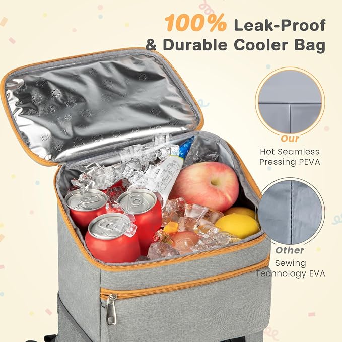 Cooler Backpack Soft Insulated Leak Proof 30 Cans Insulated Backpack Cooler - Image 2