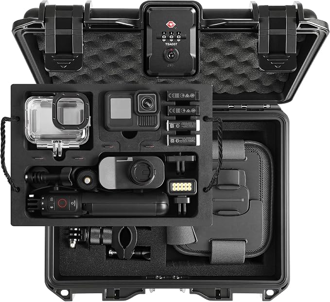 Case Organizer for GoPro Hero 13, Lockable TSA Dual Layer Waterproof Hard by STARTRCVCR
