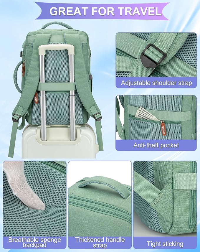42L Travel Laptop Backpack, Expandable Carry-on Luggage, Anti-Theft Business - Image 6