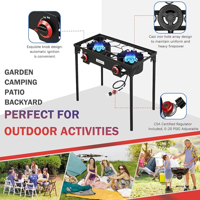 Vivicreate High Pressure Propane Gas Regulator 20 PSIG Outdoor Camping BBQ - Image 4