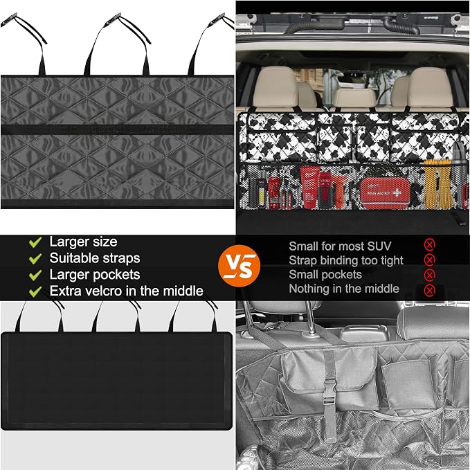 Femuar Car Trunk Organizer, Large Capacity Backseat Trunk Organizer, - Image 2