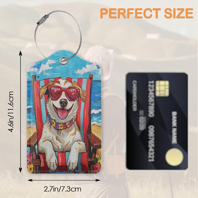 Funny Dog Summer 3 Pack PU Leahter Luggage Tag - Image 2