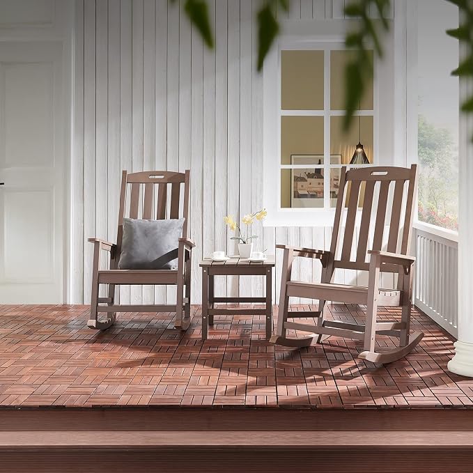 Psilvam Oversized Outdoor Rocking Chair Set of 2, Porch Rocker - Image 7