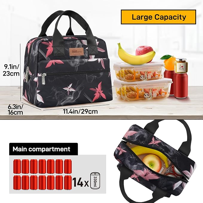 HOMESPON Insulated Lunch Bag for Women Men Lunch Box Cooler Lunch Tote for Work - Image 3