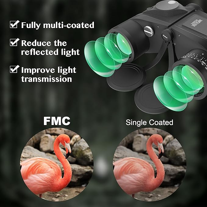Aomekie 10x50 Binoculars for Adults Marine Military Binoculars Waterproof - Image 3
