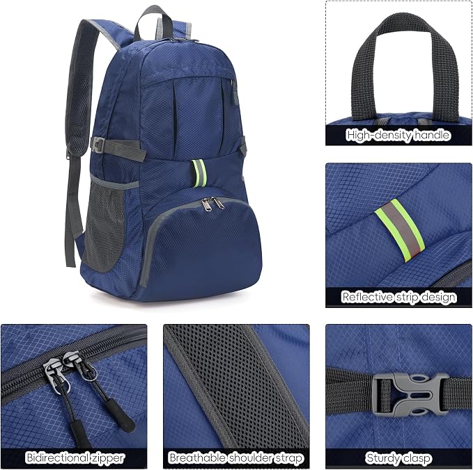 Yaopeing Lightweight Backpack, 25L Foldable Hiking Packable, Water Resistant - Image 8