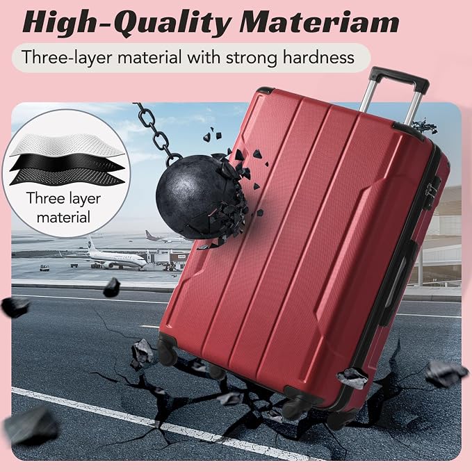 Merax Carry-On Luggage 22x14x9 airline approved, Hardshell ABS Suitcase - Image 6