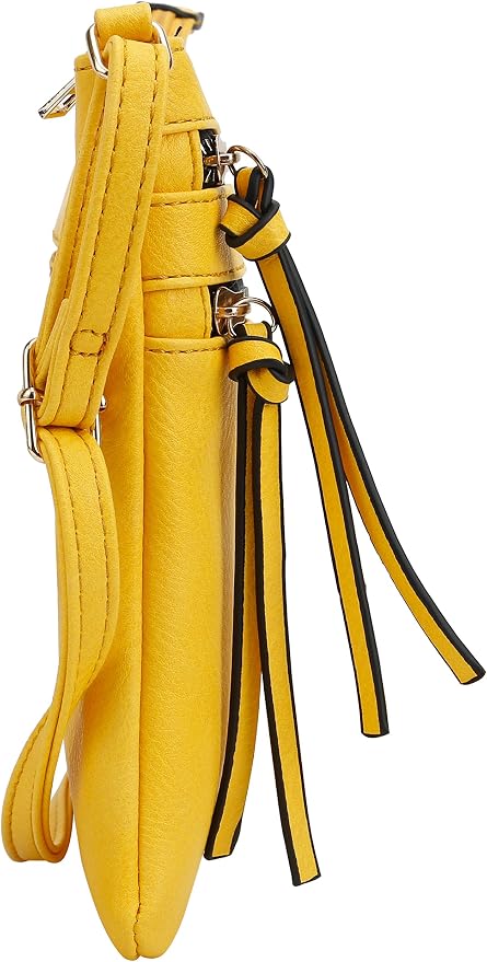 DELUXITY | Crossbody Purse Bag | Functional Multi Pocket Double Zipper Purse | - Image 3