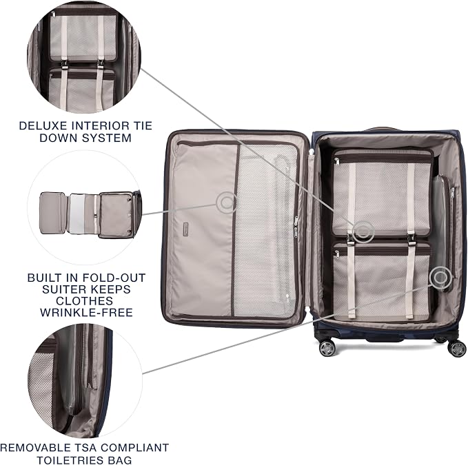 Travelpro Platinum Elite Softside Expandable Checked Luggage, 8 Wheel Spinner - Image 3
