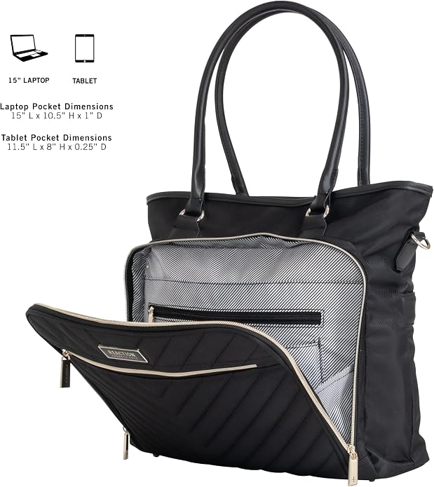Kenneth Cole REACTION Chelsea Quilted Chevron 15" Laptop & Tablet Business Tote - Image 2