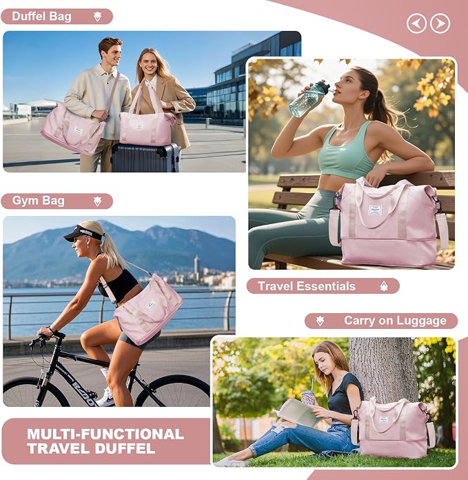 Travel Duffel Bag, Sports Tote Gym Bag, Shoulder Weekender Overnight Bag - Image 7
