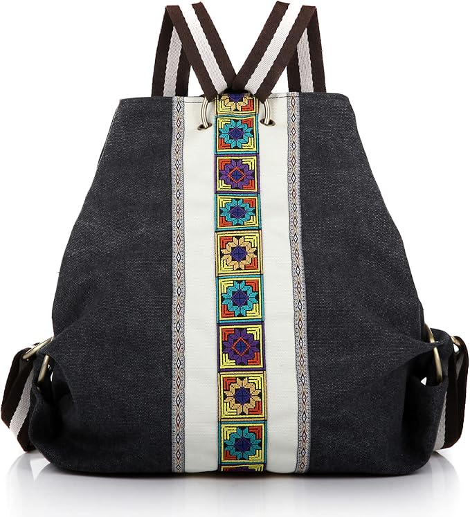 Goodhan Women Canvas Backpack Daypack Casual Shoulder Bag, Vintage Heavy-duty by Goodhan