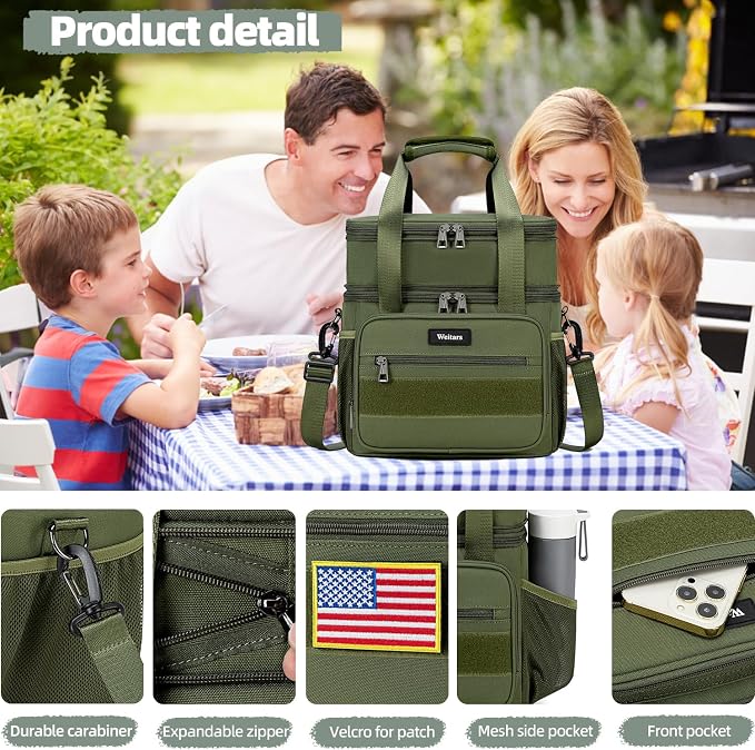 Weitars Tactical Lunch Box, Insulated Lunch Box, Large Expandable Heavy Duty - Image 2