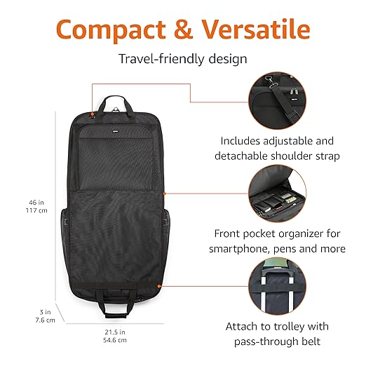 Amazon Basics 46" Premium Garment Bag - Image 2
