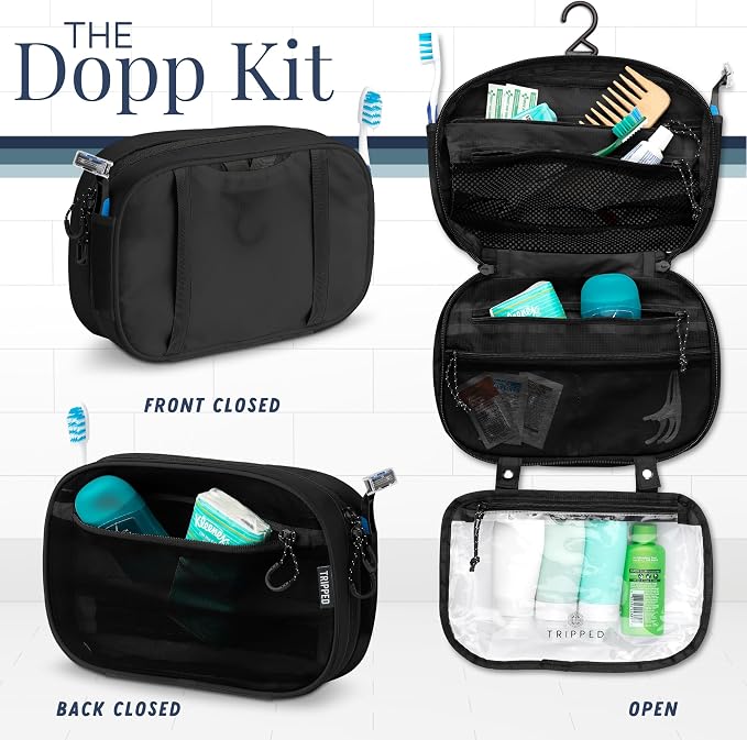 Toiletry Bag Kit Set: Hanging Travel Toiletry Bag + 311 TSA Cosmetic Liquid Bag - Image 4