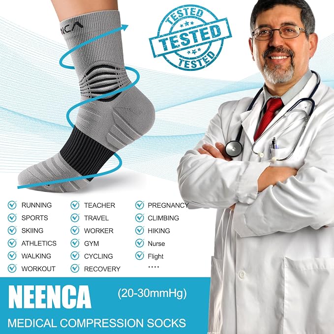NEENCA Medical Compression Socks, Ankle Compression Stockings - Image 6