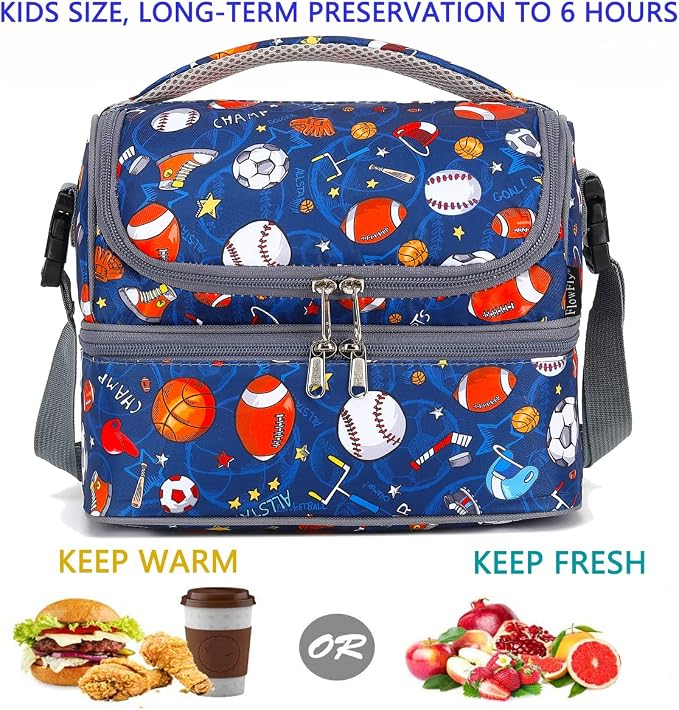 FlowFly Double Decker Cooler Insulated Lunch Bag Large Tote - Image 2
