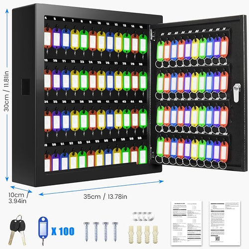 100 Keys Key Lock Box, Anti-Theft Key Cabinet - Image 2