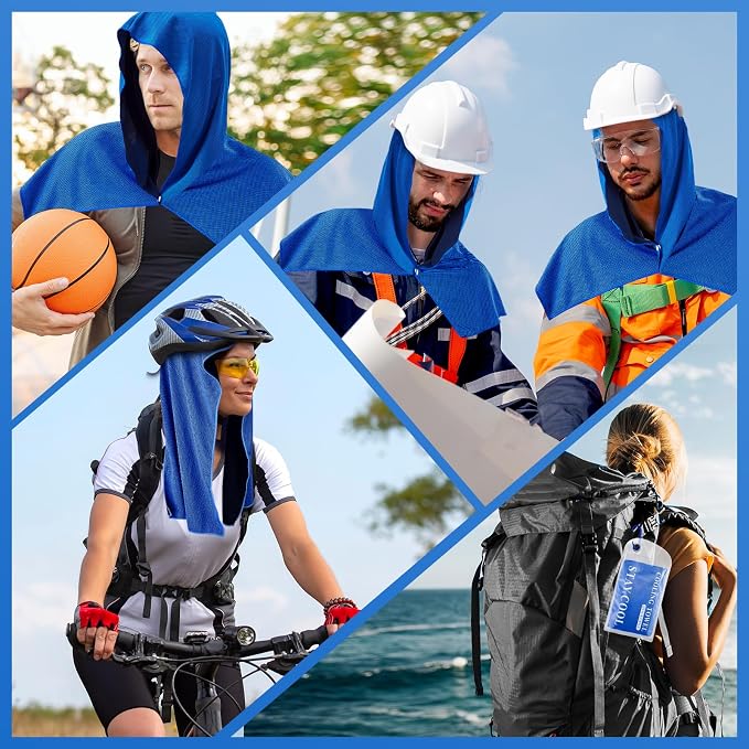 4 Pack Cooling Hoodie Towels for Neck and Face, UPF 50 Sun Protection & Instant - Image 7