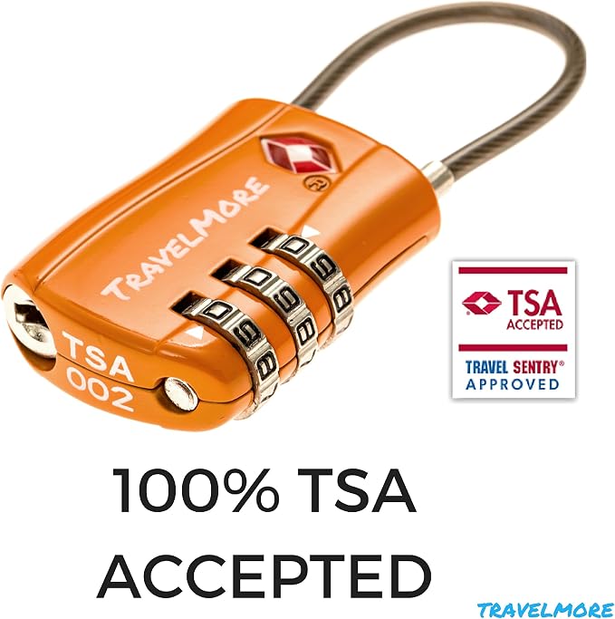 TravelMore 10 Pack TSA Approved Travel Combination Cable Luggage Locks - Image 3